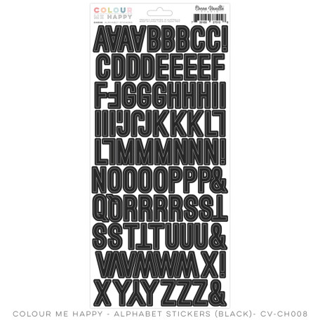 CV-Colour Me Happy Black Alphabet Stickers